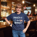 Muscles and Mimosas Tshirt Rose's Colored Designs Small Navy